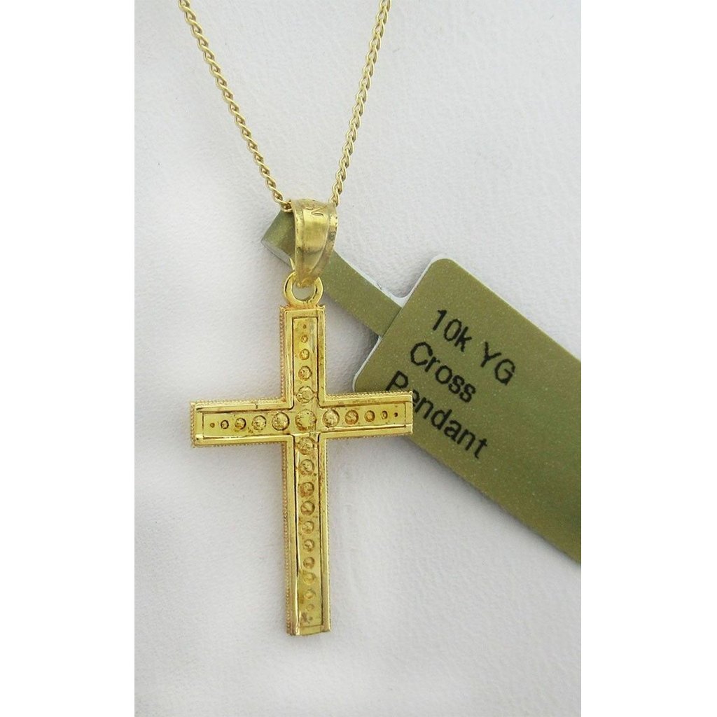 Cross Pendant 10k Solid Yellow Gold